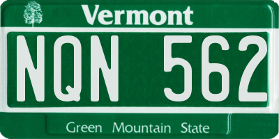 VT license plate NQN562