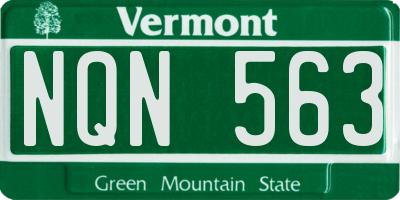 VT license plate NQN563