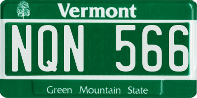 VT license plate NQN566