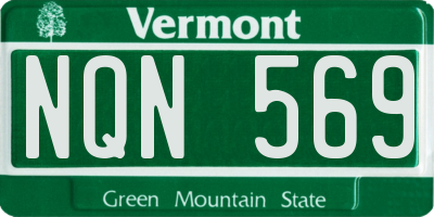 VT license plate NQN569