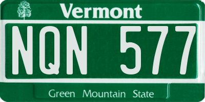 VT license plate NQN577