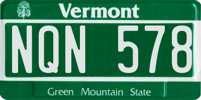 VT license plate NQN578