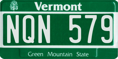 VT license plate NQN579