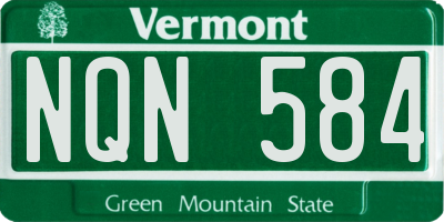 VT license plate NQN584