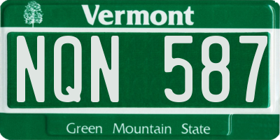 VT license plate NQN587