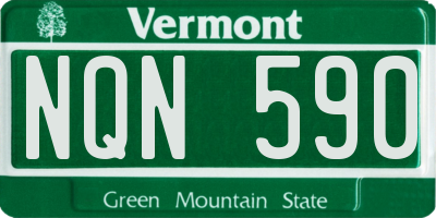 VT license plate NQN590