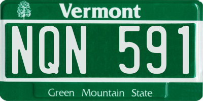 VT license plate NQN591
