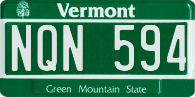 VT license plate NQN594