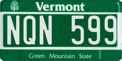 VT license plate NQN599