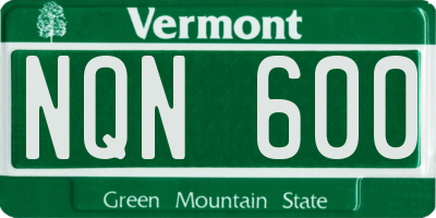VT license plate NQN600