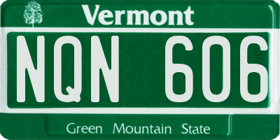 VT license plate NQN606