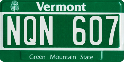 VT license plate NQN607