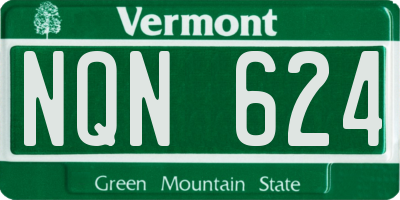 VT license plate NQN624