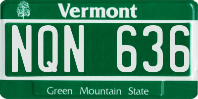 VT license plate NQN636