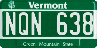 VT license plate NQN638
