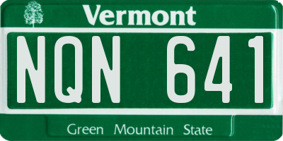 VT license plate NQN641