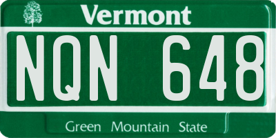 VT license plate NQN648