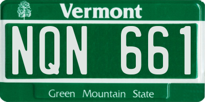 VT license plate NQN661
