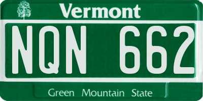 VT license plate NQN662