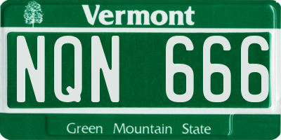 VT license plate NQN666