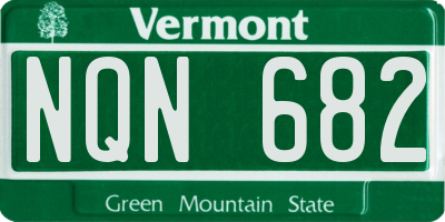 VT license plate NQN682