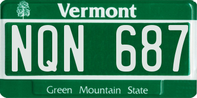 VT license plate NQN687