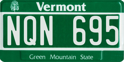 VT license plate NQN695