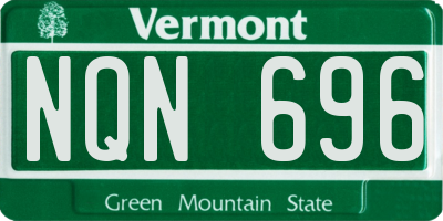 VT license plate NQN696