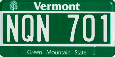 VT license plate NQN701