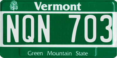 VT license plate NQN703