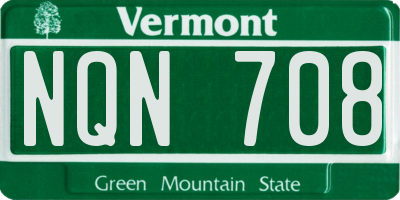 VT license plate NQN708