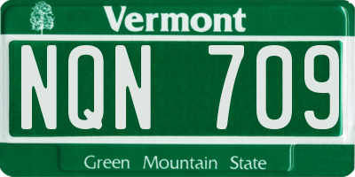 VT license plate NQN709