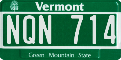 VT license plate NQN714