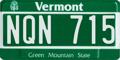 VT license plate NQN715