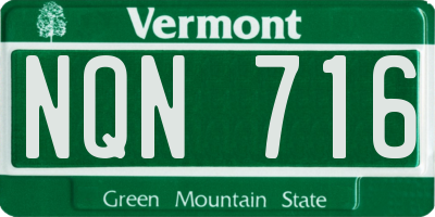 VT license plate NQN716
