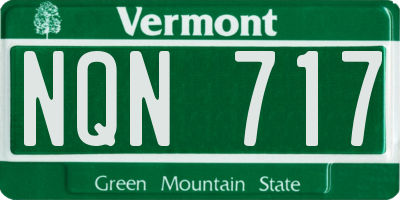 VT license plate NQN717