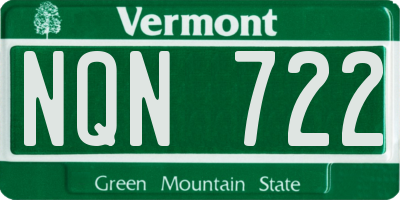 VT license plate NQN722