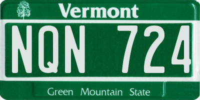 VT license plate NQN724