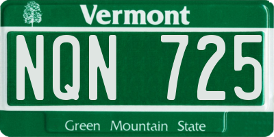VT license plate NQN725