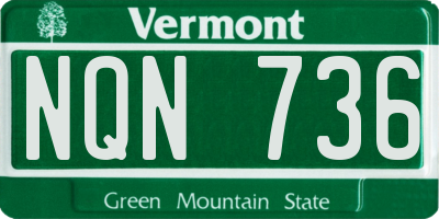 VT license plate NQN736