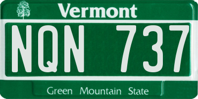 VT license plate NQN737