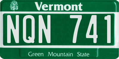 VT license plate NQN741