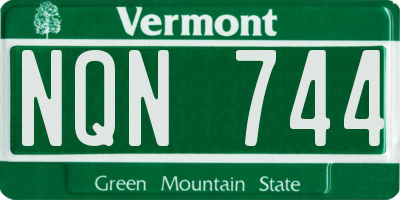 VT license plate NQN744