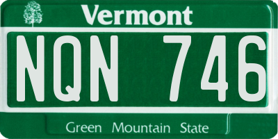 VT license plate NQN746