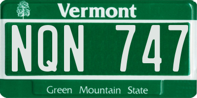 VT license plate NQN747