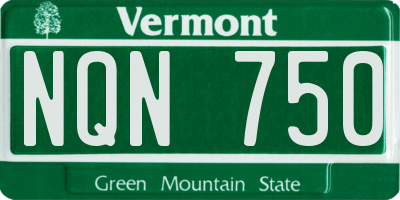 VT license plate NQN750
