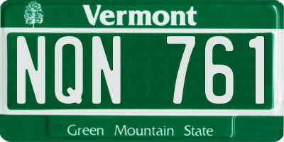 VT license plate NQN761