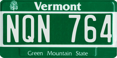 VT license plate NQN764
