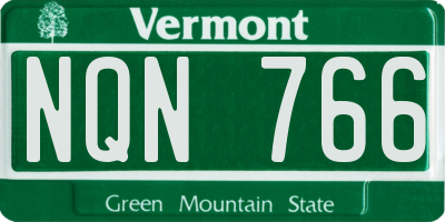 VT license plate NQN766