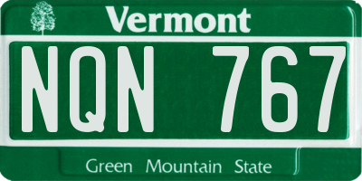 VT license plate NQN767